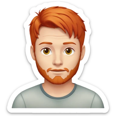 a man with ginger red hair sticker