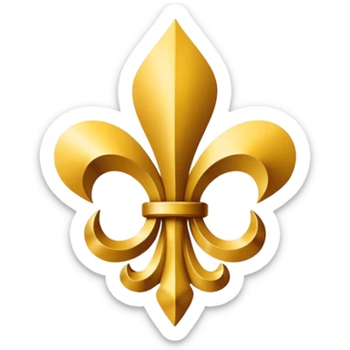 Minimal emoji-style Louisiana Creole flag with a deep blue background, a single gold five-pointed star in the upper left, and three gold fleur-de-lis below it. Flat vector design, clean lines, high contrast, no text, clear at small size. sticker