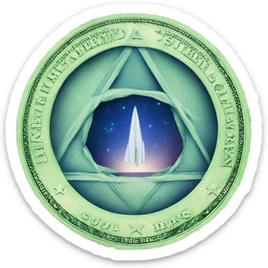 A stargate full of unites states dollars sticker