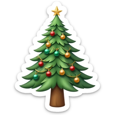 tall christmas tree with soft leaves sticker