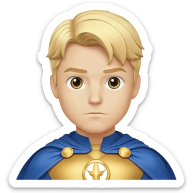 Marvel superhero Sentry with blonde hair in blue and gold costume with cape sticker
