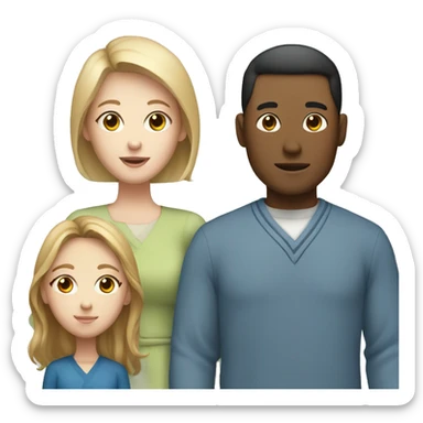 Mixed family that has a Korean dad, white mom, and white teenage girl  sticker