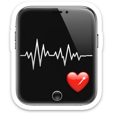 Phone with a heartbeat line  sticker