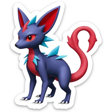 Sneasel-Weavile-Salandit--Zangoose-Genesect-Umbreon-fusion-hybrid, full body sticker