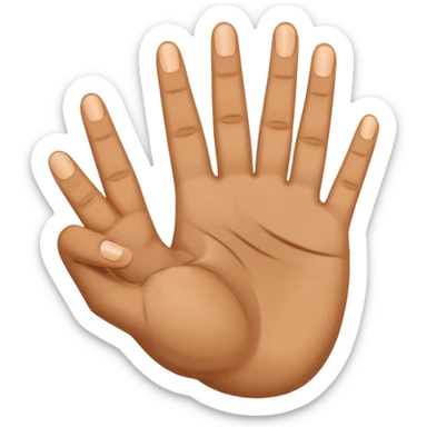 yvl hand sign with index middle and thumb finger raised and all other fingers down sticker