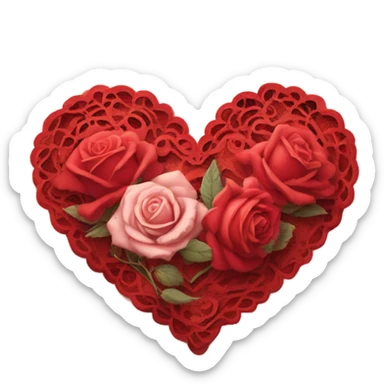 vintage valentine’s day card red sticker