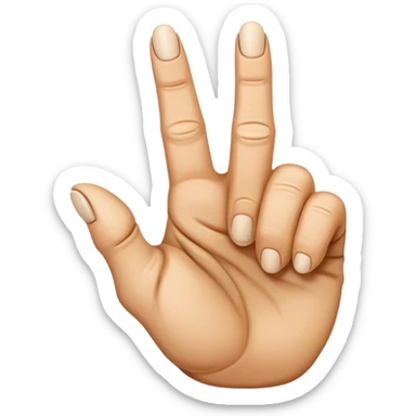 Hand with middle finger and index thinger bent  sticker