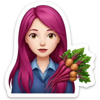 One woman medium length blond highlights hair
One man medium dark skin no hair One woman long beetroot colour hair  sticker