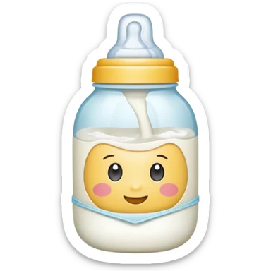 milk baby bottle and diaper sticker