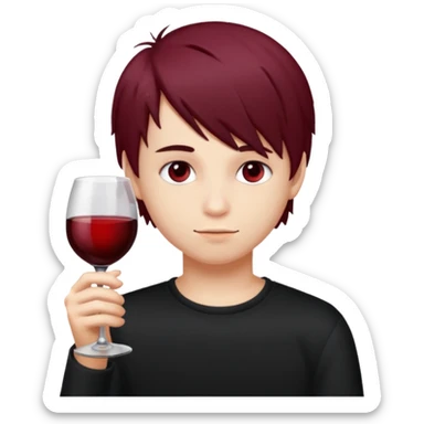 Bebendo vinho  adolescente emo masculino sticker