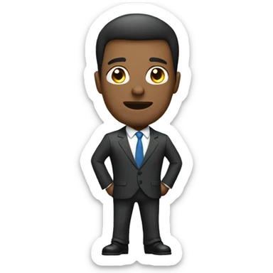 a business man side view wearing a suit talking full body sticker