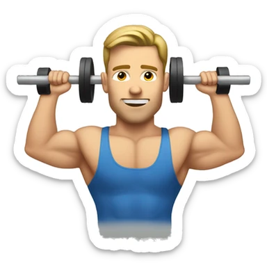 whiteguy doing shoulder press sticker