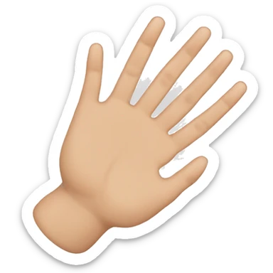 All fingers open except the ring finger sticker