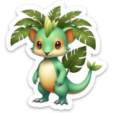Cute cool fantasy tropical animal hybrid Fakemon full body sticker