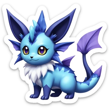 Noibat-Vaporeon-Meowstic-Umbreon-Fakémon-hybrid-creature (full body)  sticker
