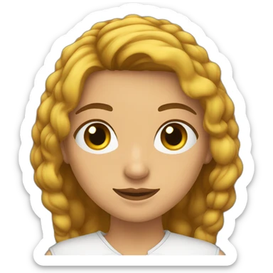 mujer pelo castaño hasta los hombros con anteojos cuadrados y ojos castaños sticker