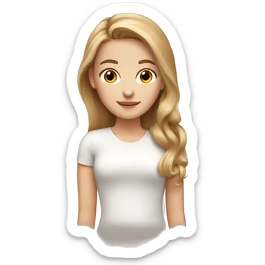 White girl with light brown hair skin care sticker