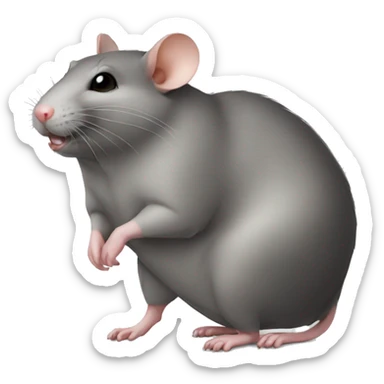 realistic fat rat sticker