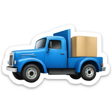 A blue book with a truck on the cover of the book.  sticker