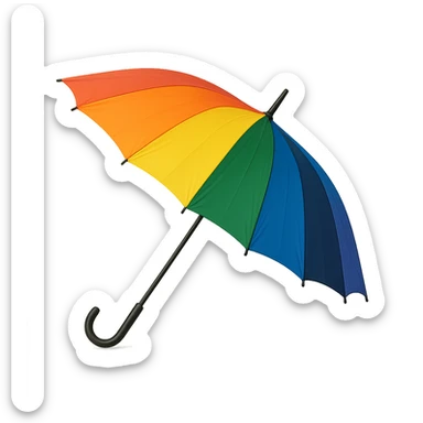 gay pride emoji, rainbow umbrella, open, no background sticker