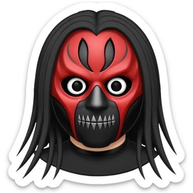 Um emoji gotico com a máscara de espinhos do integrante do slipknot joey jordison sticker