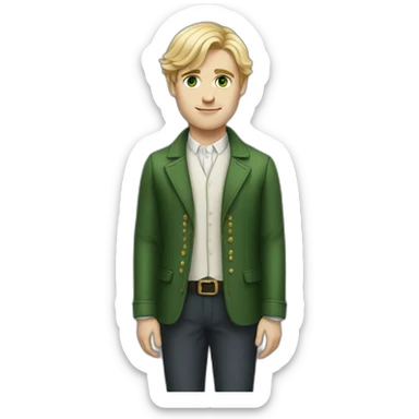 Full-length-young-british-male-historian-with-blonde-hair-and-green-eyes sticker
