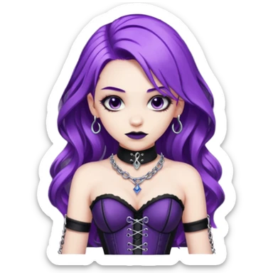 my nickname on the discord server is Little VIper, i have purple hair and an alt/goth style so like corsets and black with silver chains. i want a animated emoji with the text "'Lil Viper Mad" sticker