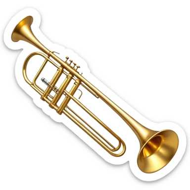 Cinematic Realistic Trombone, sleek brass slide extending dynamically, subtle scratches adding authenticity, warm golden reflections bouncing off the metal, glowing with a bold and resonant musical energy. sticker
