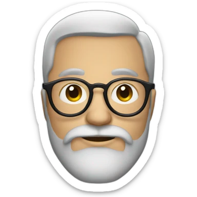 man with a beard and round glasses sticker
