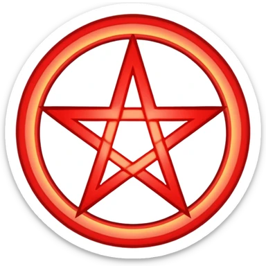 Inverted, encircled pentagram, red sticker