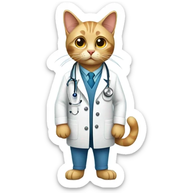 cat as a veterinarian sticker