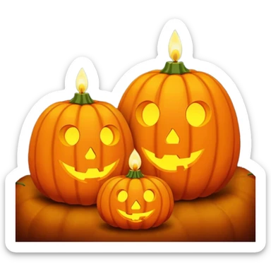 🍁☕📖 Cozy autumn evening with a warm coffee and a book🎃🕯️🍂 Pumpkin candles glowing on a fall night sticker