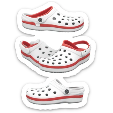 white shoes crocs change color to red sticker