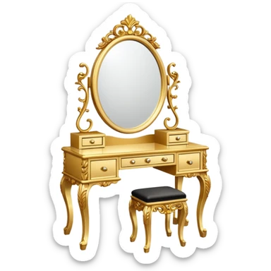 gold DRESSING TABLE sticker