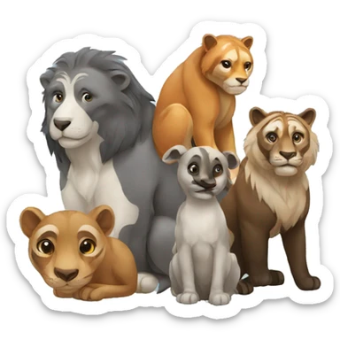 group of animals sticker