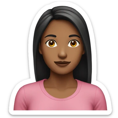 Dark hair girl in rose fit sticker