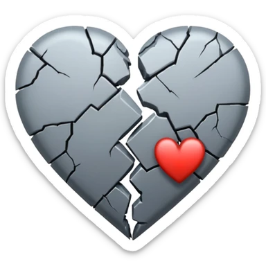 broken heart sticked together (divorce) with a clip sticker