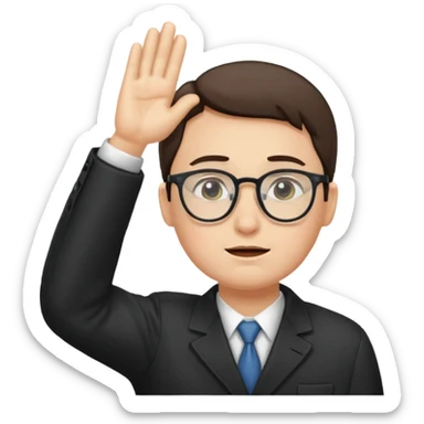 glasses Salute with tear coming out eye sticker