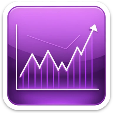 A glowing purple hologram of a line chart sticker