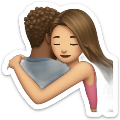 A boyfriend hug her girlfriend  sticker
