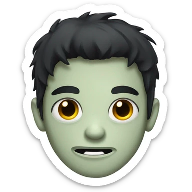teen boy zombie with dark hair and white shirt sticker