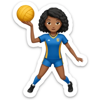 Uma atleta de voleibol de cabelo preto, esperando a bola na base sticker