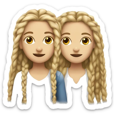 2 blonde white girls in love one with dreads and one with 2 braids sticker