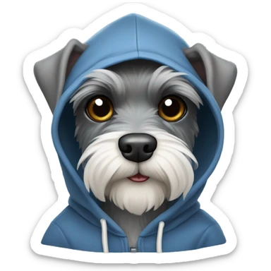 mini schnauzer wearing a hoodie sticker