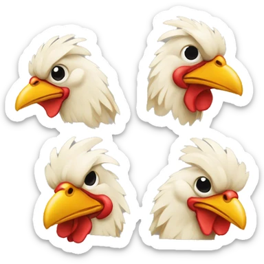 Pollo con cuatro cabezas  sticker