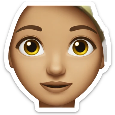brown straight hair girl with light green eyes sticker