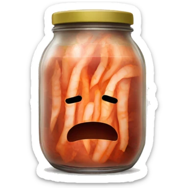 fermented kimchi in a jar. no face. sticker