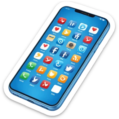 Ad on phone blue colors social media sticker