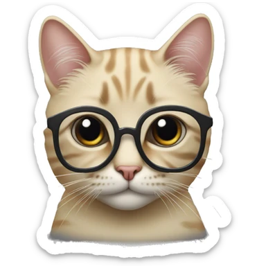 Gatto che si squaglia con occhiali neri sticker