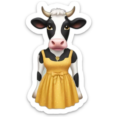 Cow in a dress sticker
